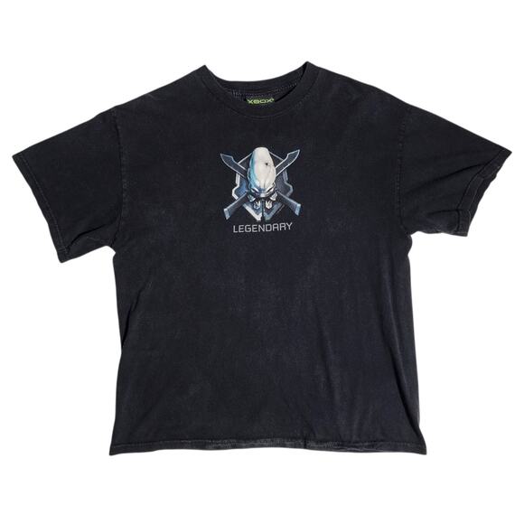 Vtg 2004 Halo 2 Video game Promo T-shirt Mens Size L 2000s Gaming Tee Y2K Black - Picture 1 of 8